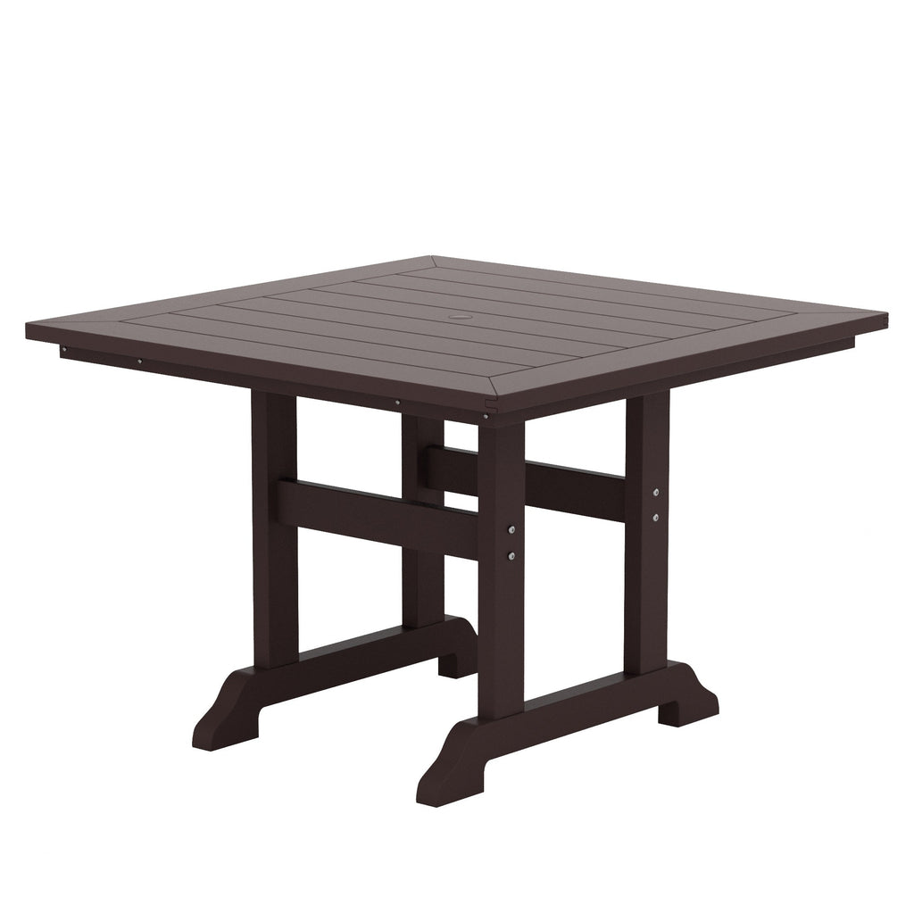 Polytrends Laguna Hdpe All Weather Outdoor Patio Dining Set with Square Table, Arm Chairs (5-Piece Set)