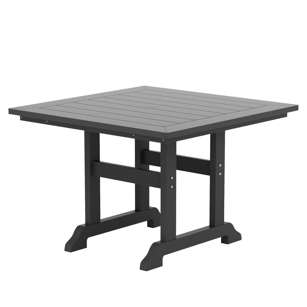 Polytrends Laguna Hdpe All Weather Outdoor Patio Dining Set with Square Table, Arm Chairs (5-Piece Set)