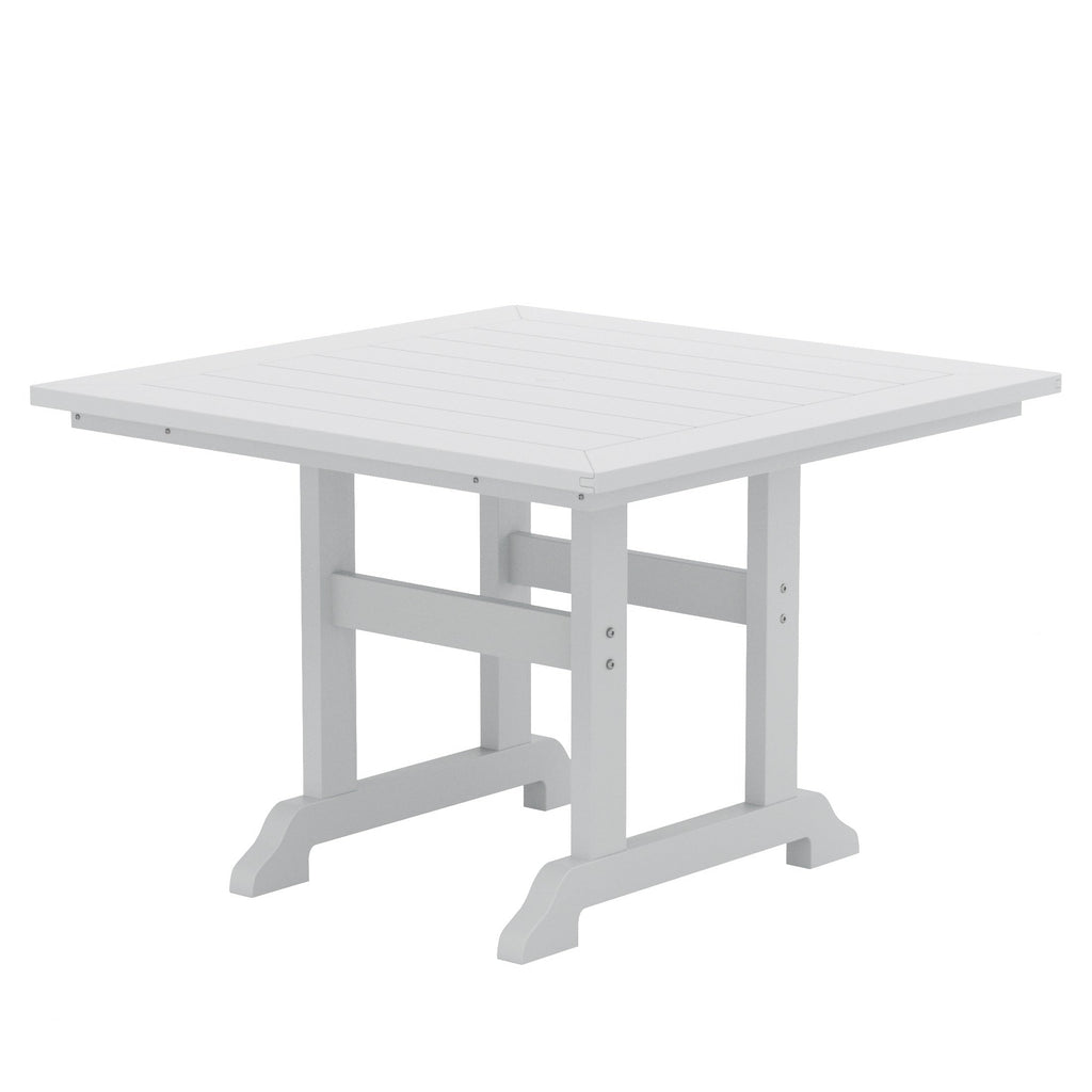 Polytrends Laguna Hdpe All Weather Outdoor Patio Dining Set with Square Table, Arm Chairs (5-Piece Set)