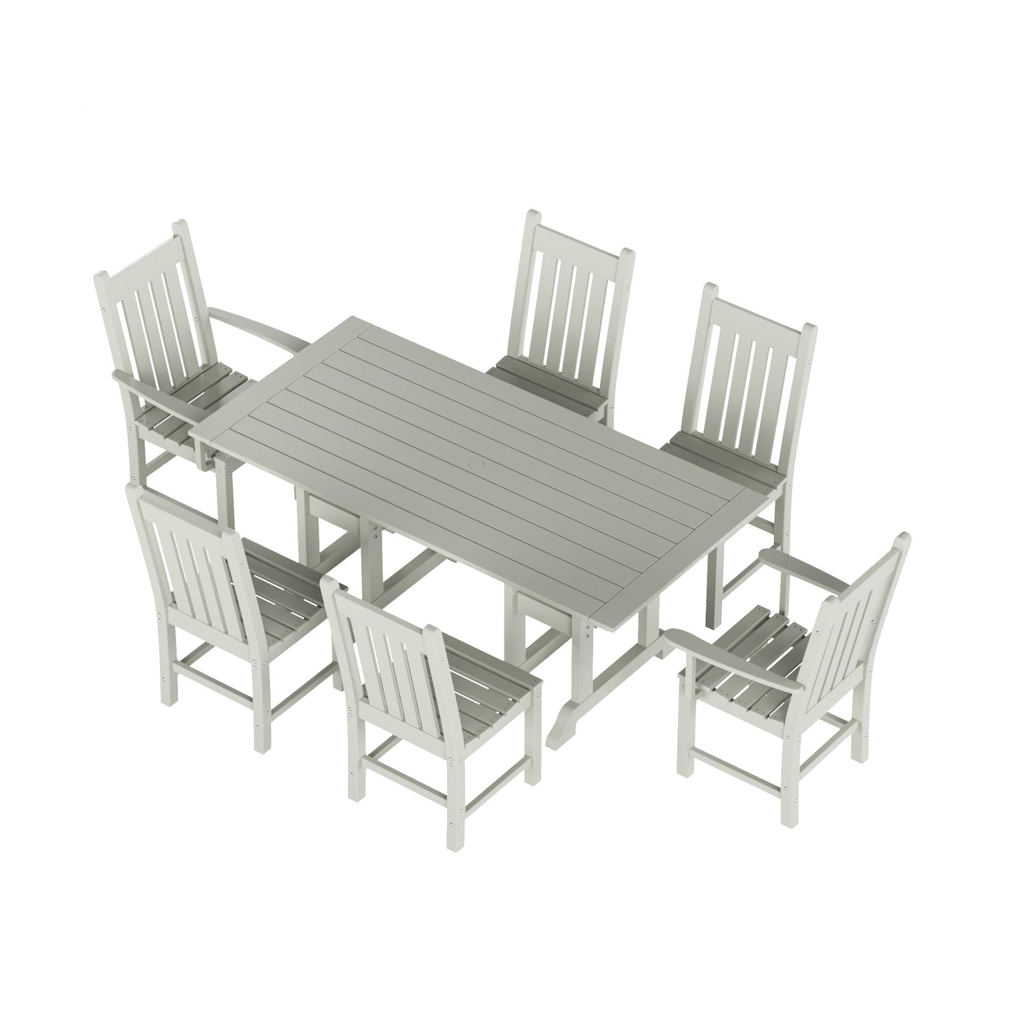 Polytrends Laguna Hdpe All Weather Outdoor Patio Dining Set with Rectangle Table, Side Chairs (7-Piece Set)