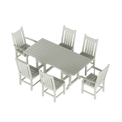 Polytrends Laguna Hdpe All Weather Outdoor Patio Dining Set with Rectangle Table, Side Chairs (7-Piece Set)
