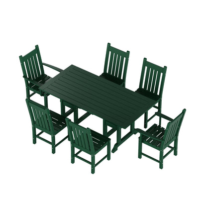 Polytrends Laguna Hdpe All Weather Outdoor Patio Dining Set with Rectangle Table, Side Chairs (7-Piece Set)
