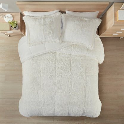 Intelligent Design Leena Shaggy Long Fur Comforter Mini Set