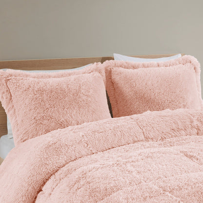 Intelligent Design Leena Shaggy Long Fur Comforter Mini Set
