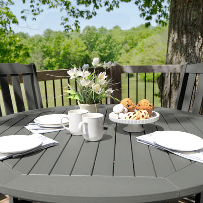 Lehigh 5-piece Outdoor Dining Set - 48 Round Table, Counter-height
