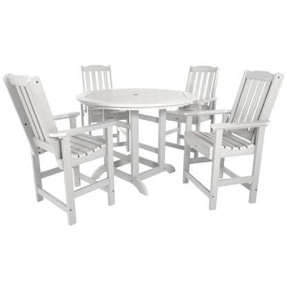 Lehigh 5-piece Outdoor Dining Set - 48 Round Table, Counter-height