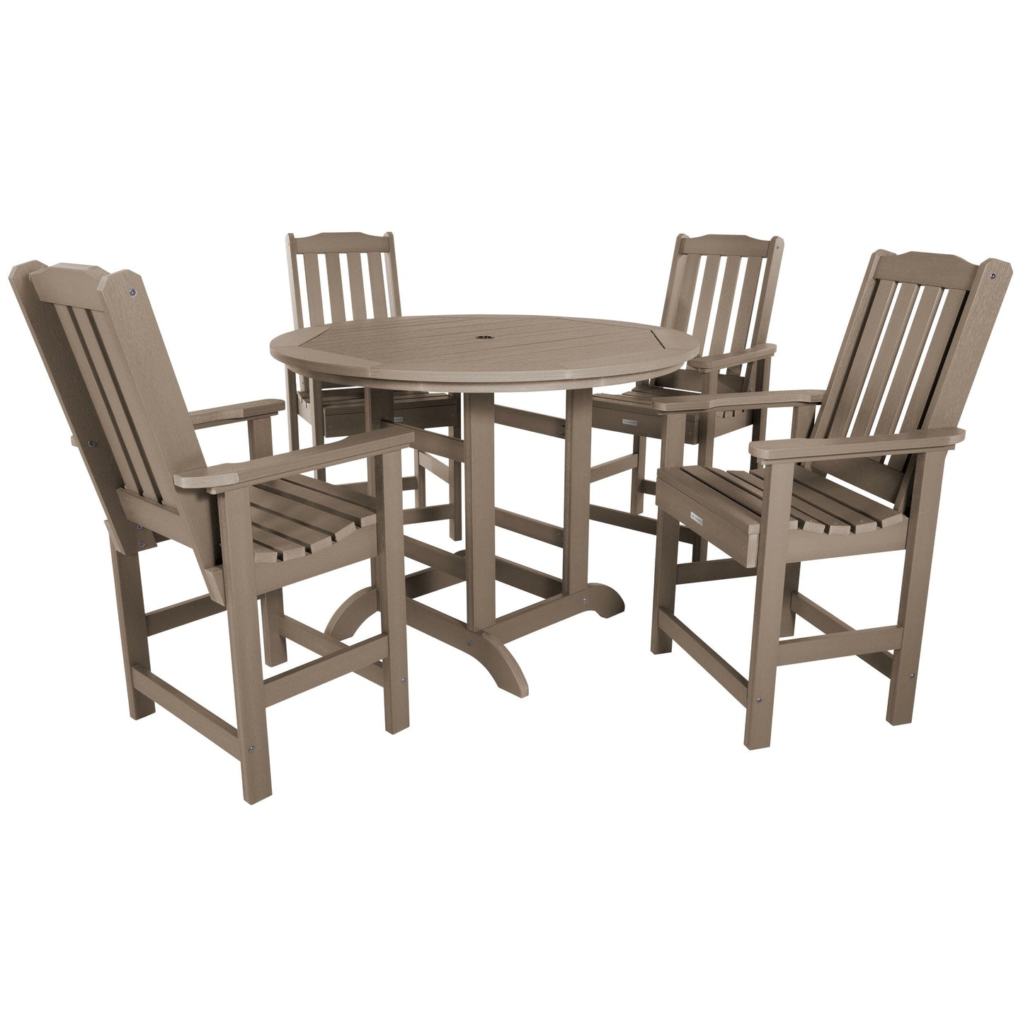 Lehigh 5-piece Outdoor Dining Set - 48 Round Table, Counter-height