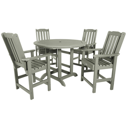Lehigh 5-piece Outdoor Dining Set - 48 Round Table, Counter-height