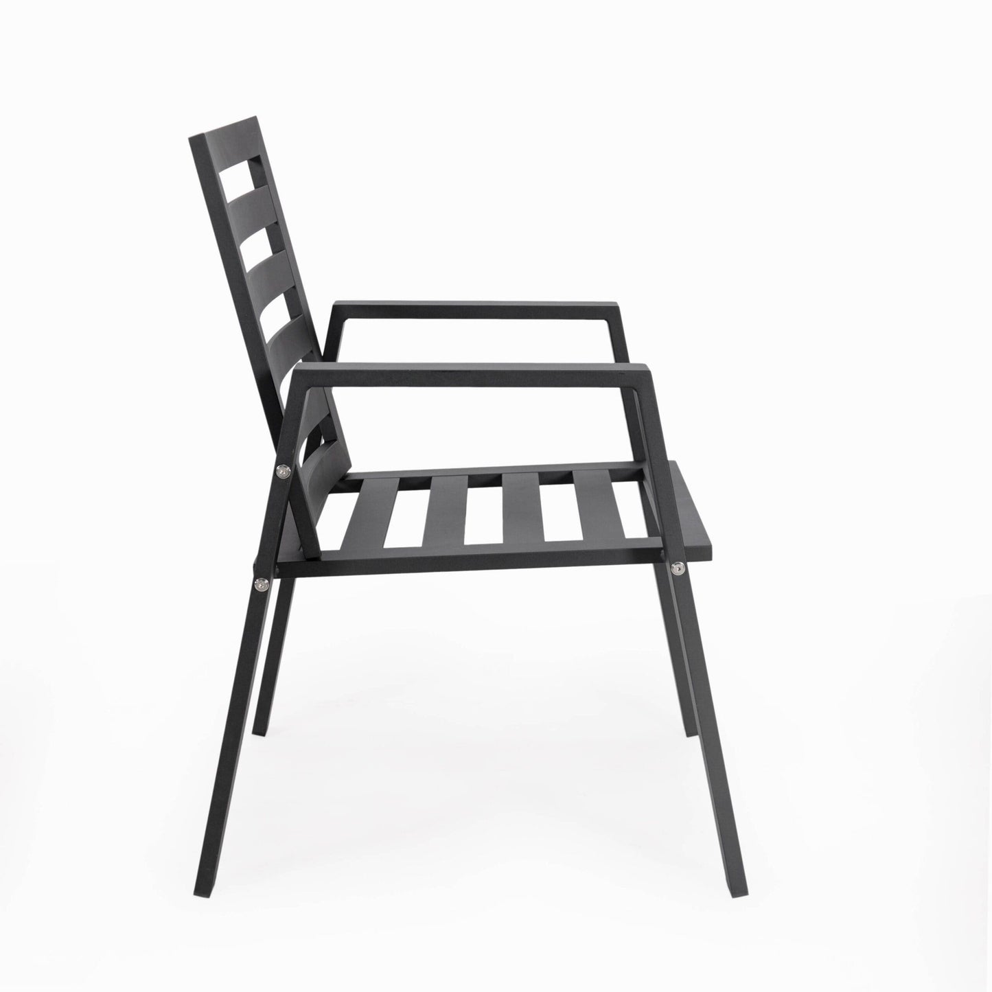 9-Piece Outdoor Dining Set in Black Aluminum Chelsea Series by LeisureMod