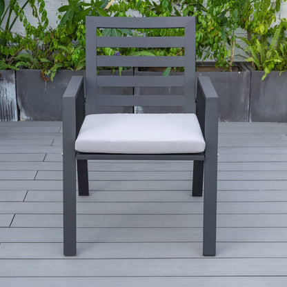 9-Piece Outdoor Dining Set in Black Aluminum Chelsea Series by LeisureMod