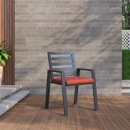 9-Piece Outdoor Dining Set in Black Aluminum Chelsea Series by LeisureMod