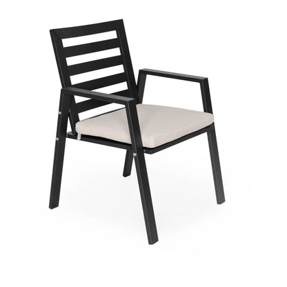 9-Piece Outdoor Dining Set in Black Aluminum Chelsea Series by LeisureMod