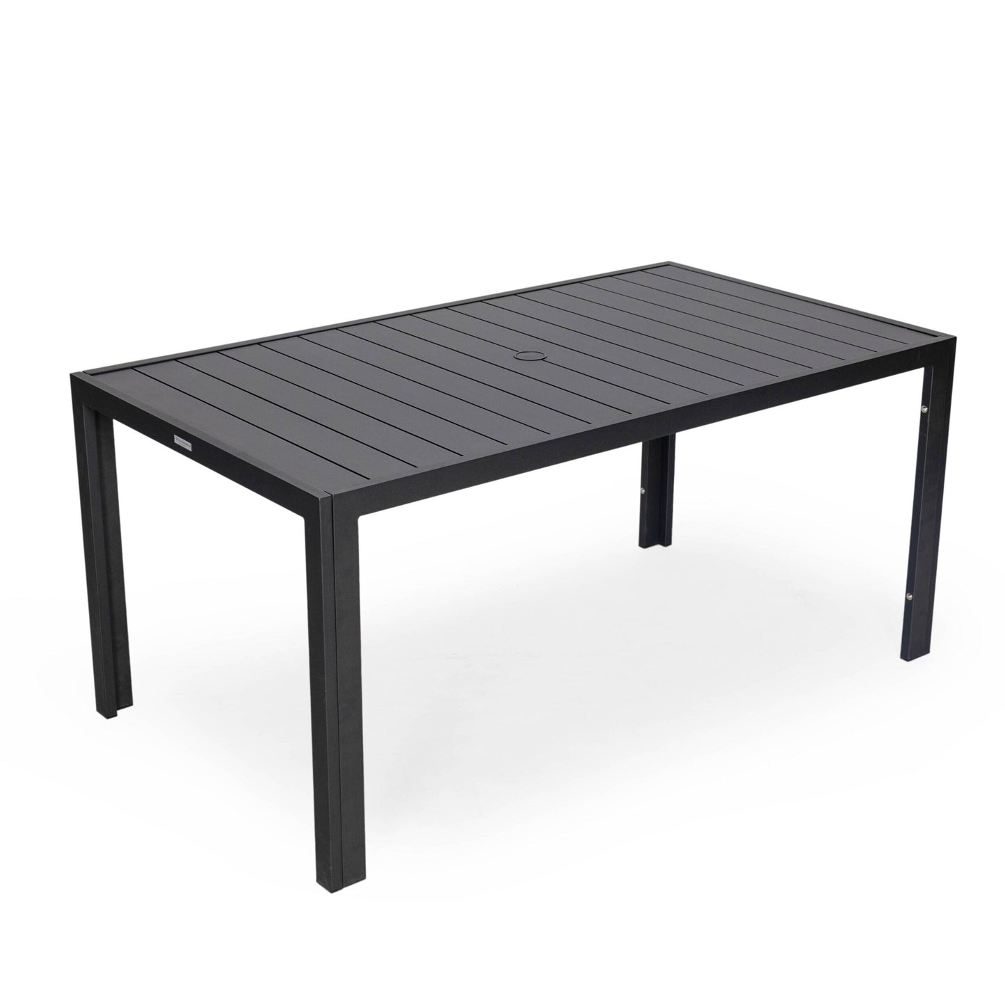 9-Piece Outdoor Dining Set in Black Aluminum Chelsea Series by LeisureMod
