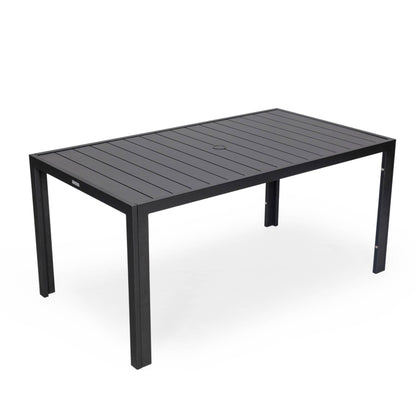 9-Piece Outdoor Dining Set in Black Aluminum Chelsea Series by LeisureMod