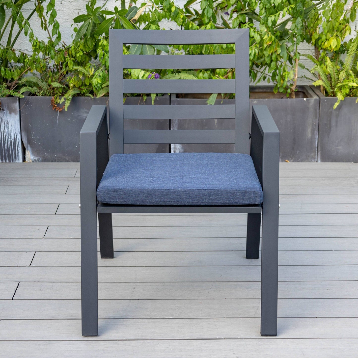 9-Piece Outdoor Dining Set in Black Aluminum Chelsea Series by LeisureMod