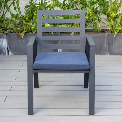 9-Piece Outdoor Dining Set in Black Aluminum Chelsea Series by LeisureMod