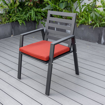 9-Piece Outdoor Dining Set in Black Aluminum Chelsea Series by LeisureMod