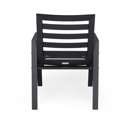 9-Piece Outdoor Dining Set in Black Aluminum Chelsea Series by LeisureMod