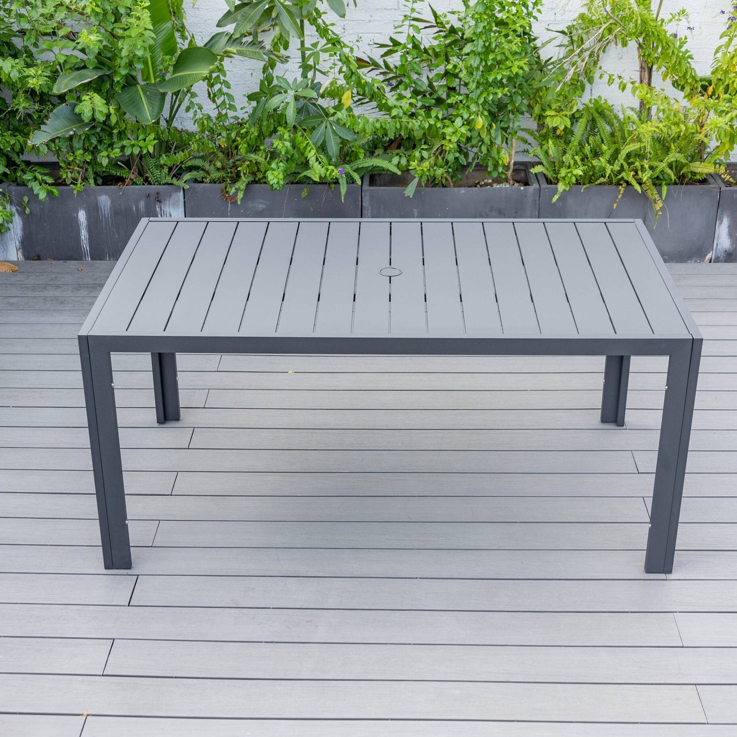 9-Piece Outdoor Dining Set in Black Aluminum Chelsea Series by LeisureMod