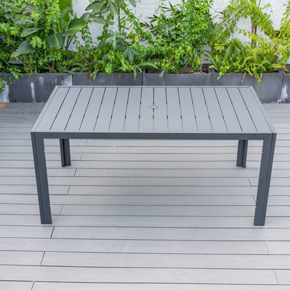 9-Piece Outdoor Dining Set in Black Aluminum Chelsea Series by LeisureMod