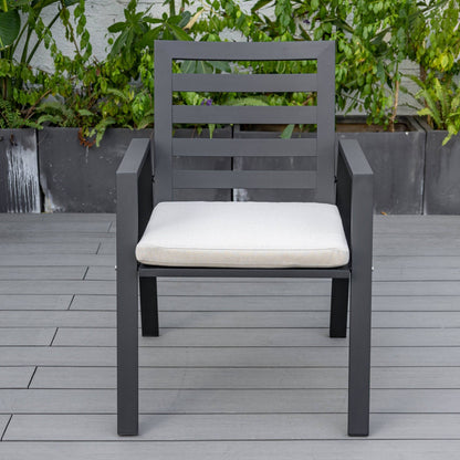 9-Piece Outdoor Dining Set in Black Aluminum Chelsea Series by LeisureMod