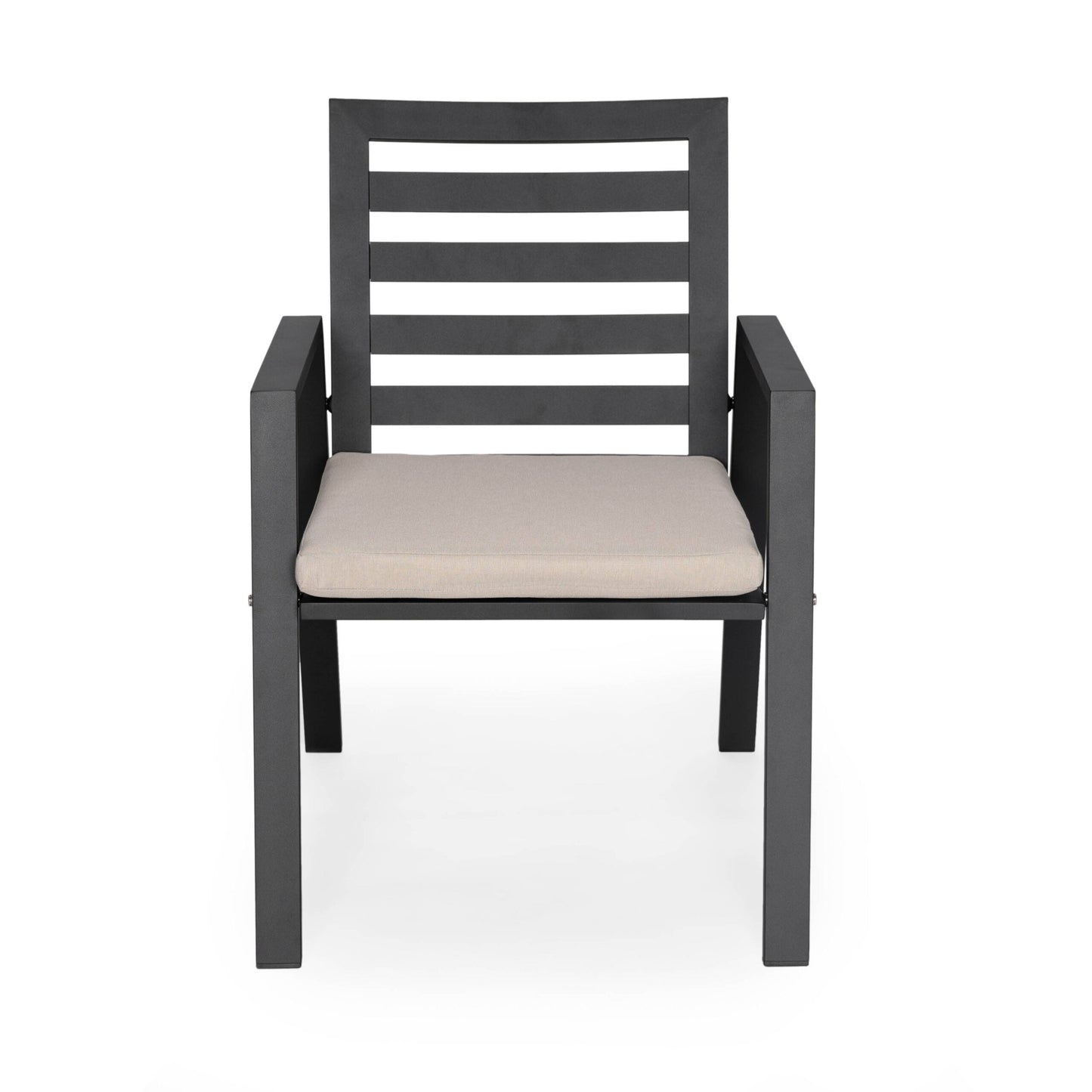 9-Piece Outdoor Dining Set in Black Aluminum Chelsea Series by LeisureMod