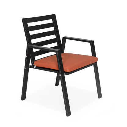 9-Piece Outdoor Dining Set in Black Aluminum Chelsea Series by LeisureMod