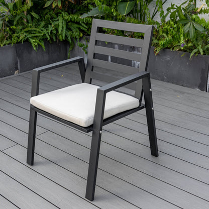 9-Piece Outdoor Dining Set in Black Aluminum Chelsea Series by LeisureMod