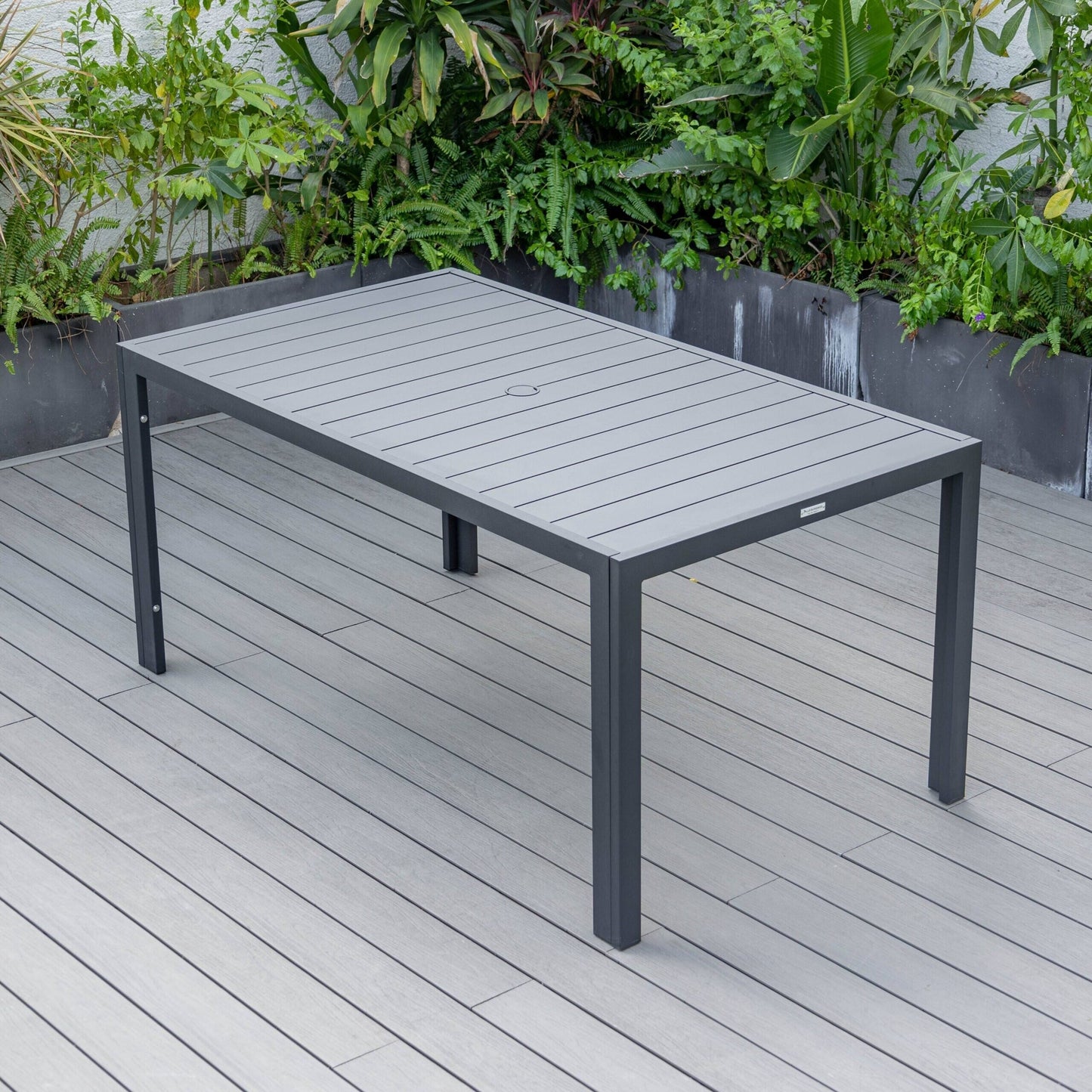 9-Piece Outdoor Dining Set in Black Aluminum Chelsea Series by LeisureMod