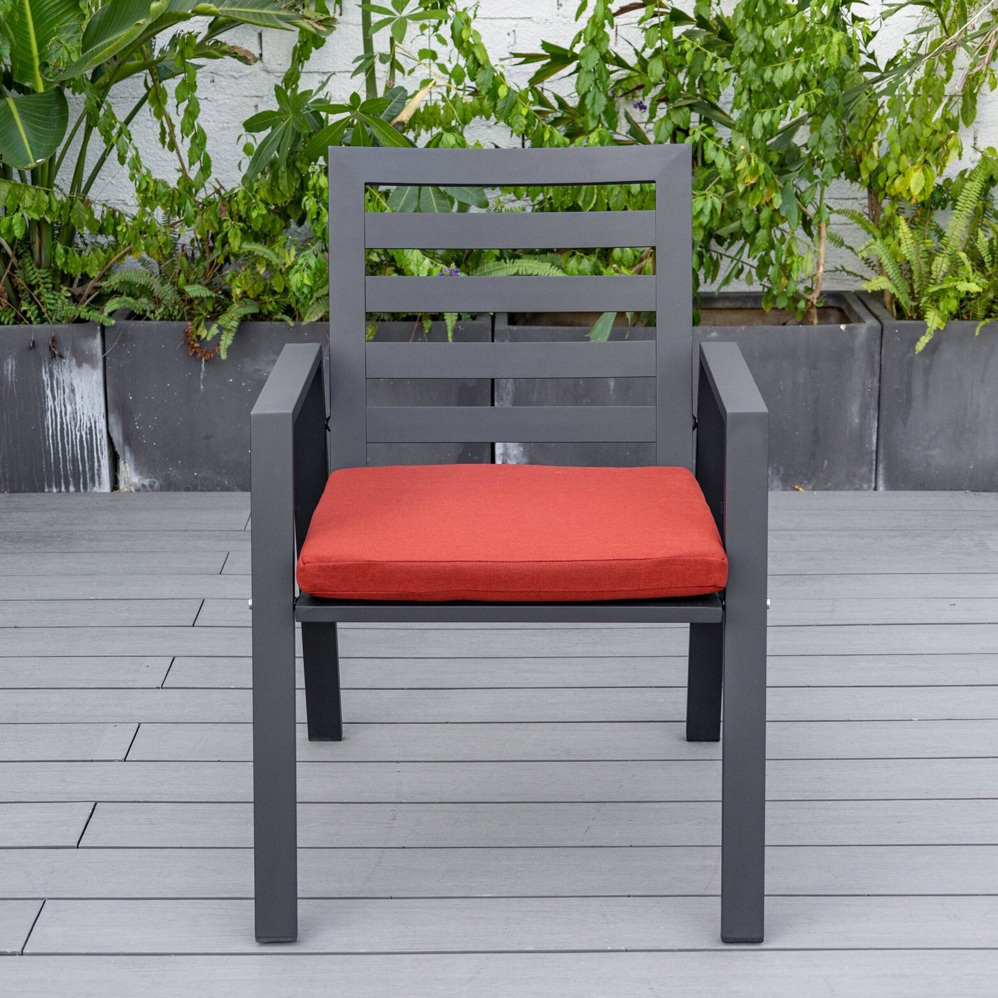 9-Piece Outdoor Dining Set in Black Aluminum Chelsea Series by LeisureMod