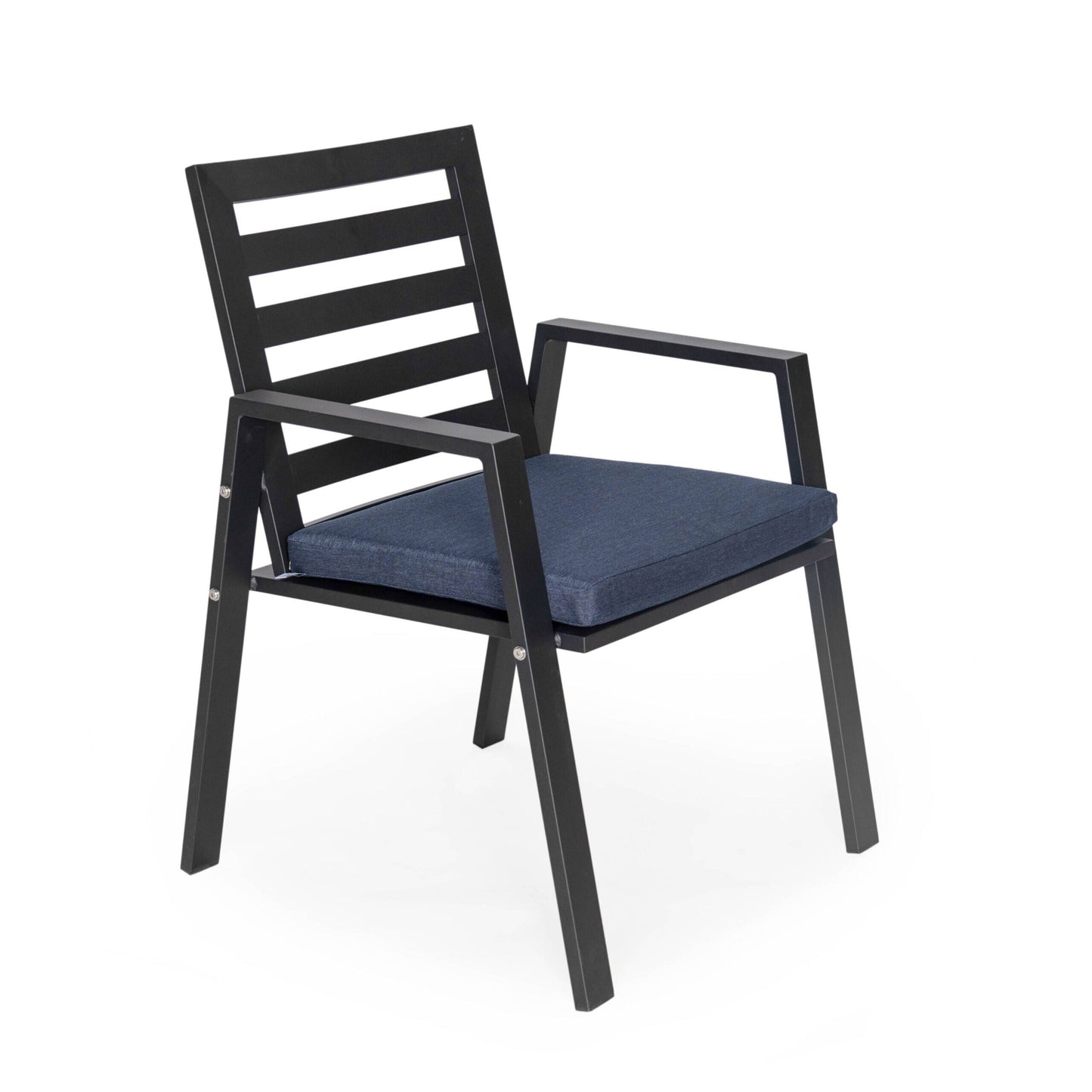 9-Piece Outdoor Dining Set in Black Aluminum Chelsea Series by LeisureMod