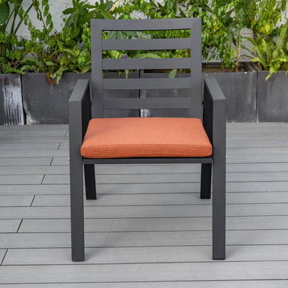 9-Piece Outdoor Dining Set in Black Aluminum Chelsea Series by LeisureMod