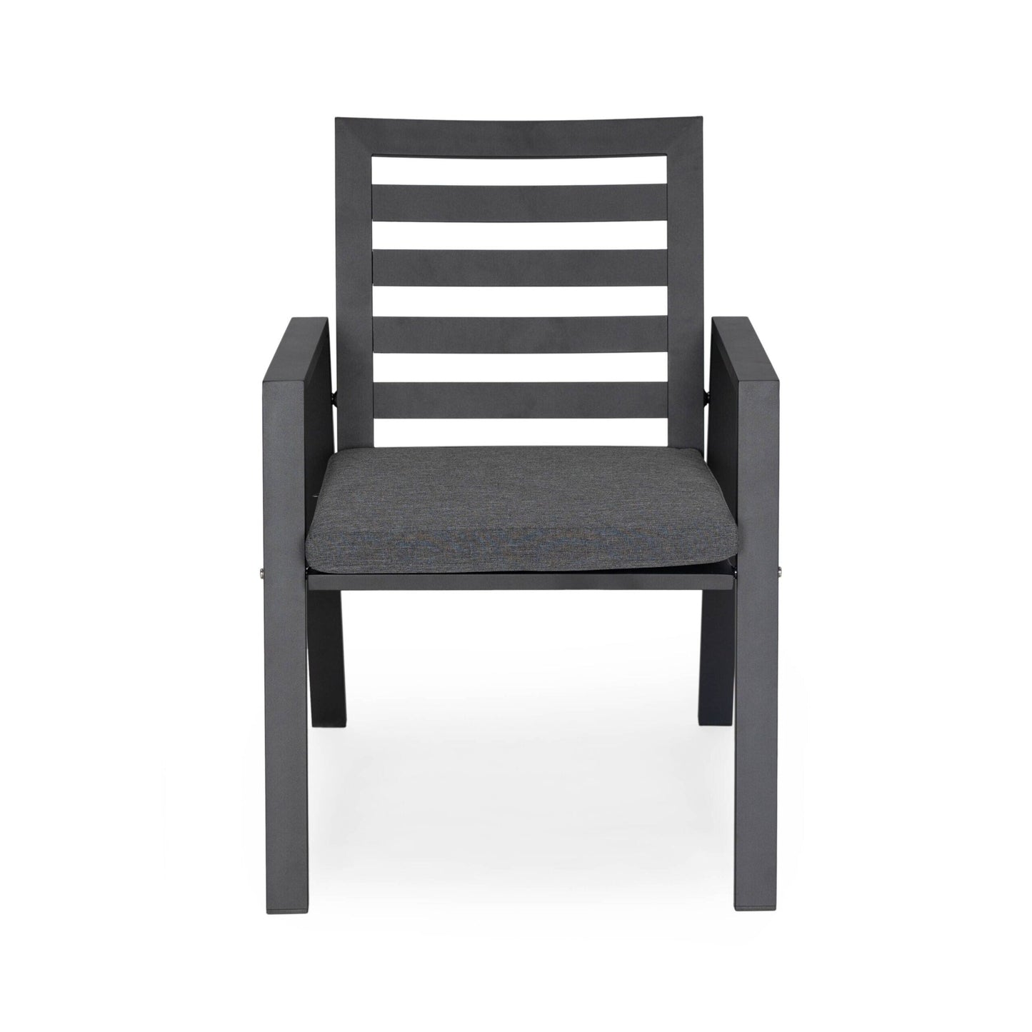 9-Piece Outdoor Dining Set in Black Aluminum Chelsea Series by LeisureMod