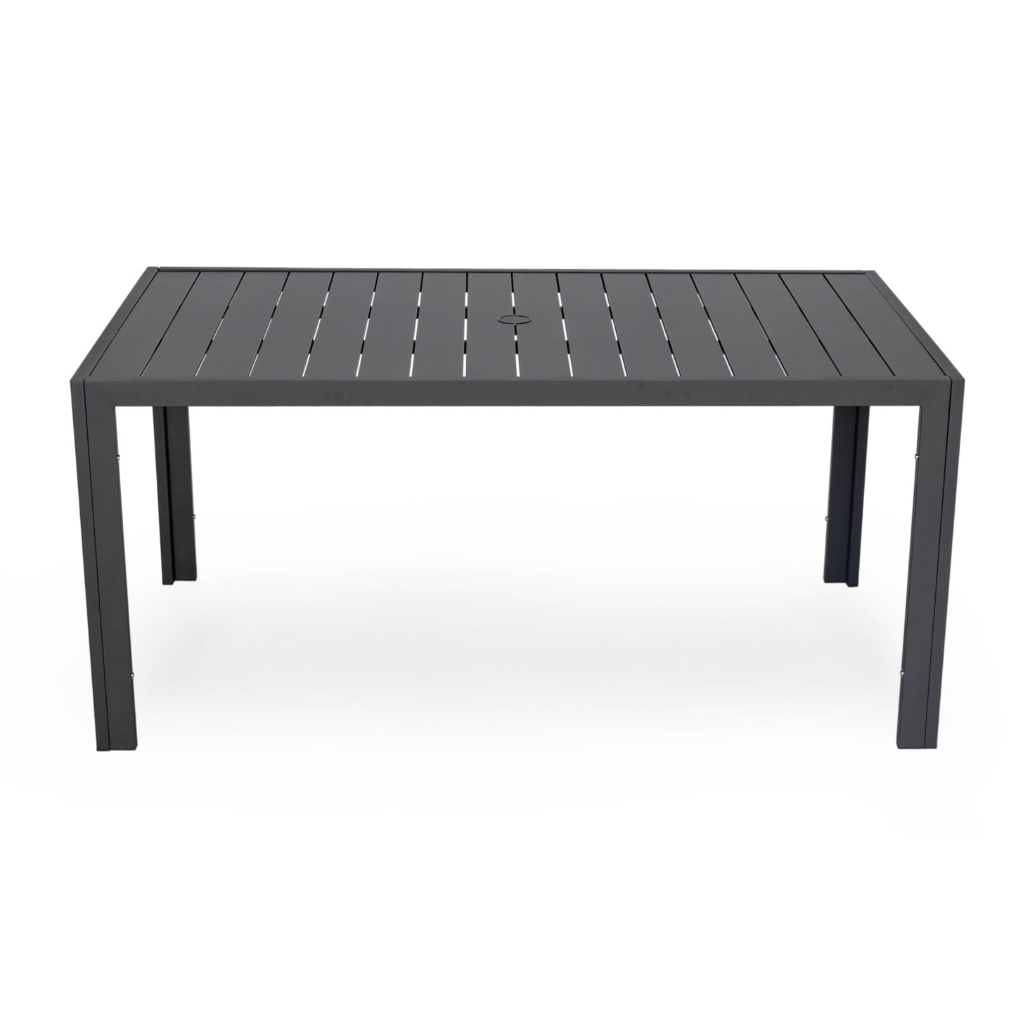 9-Piece Outdoor Dining Set in Black Aluminum Chelsea Series by LeisureMod