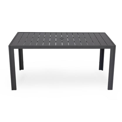 9-Piece Outdoor Dining Set in Black Aluminum Chelsea Series by LeisureMod