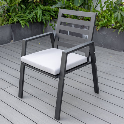 9-Piece Outdoor Dining Set in Black Aluminum Chelsea Series by LeisureMod