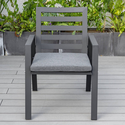 9-Piece Outdoor Dining Set in Black Aluminum Chelsea Series by LeisureMod