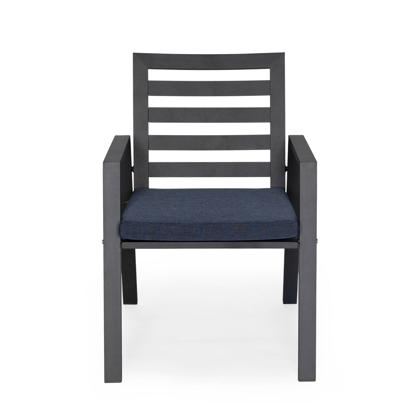 9-Piece Outdoor Dining Set in Black Aluminum Chelsea Series by LeisureMod