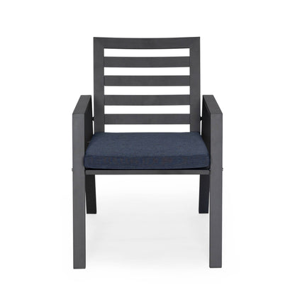 9-Piece Outdoor Dining Set in Black Aluminum Chelsea Series by LeisureMod