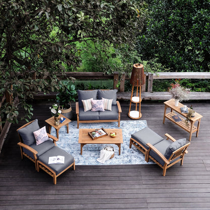 Cambridge Casual Leon 7-piece Teak Patio Conversation Set