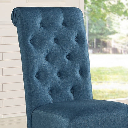 Roundhill Furniture Leviton Solid Wood Tufted Dining Chair (Set of 2)