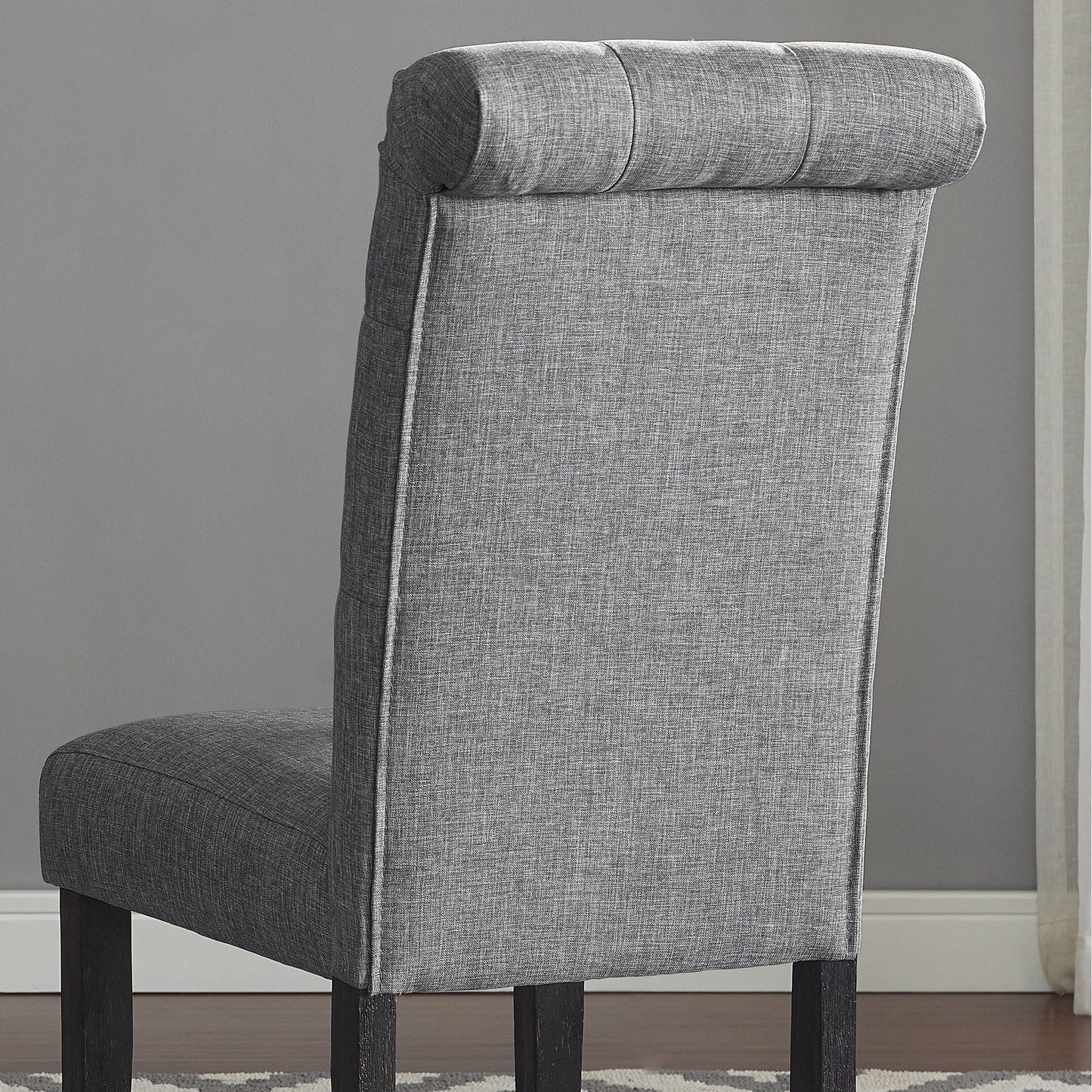 Roundhill Furniture Leviton Solid Wood Tufted Dining Chair (Set of 2)