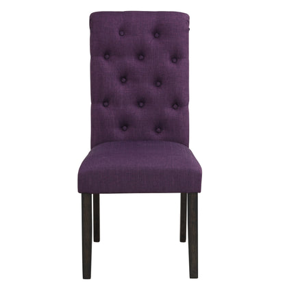 Roundhill Furniture Leviton Solid Wood Tufted Dining Chair (Set of 2)