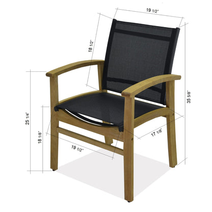 LifestyleGarden 9pc Teak Finish Outdoor Patio Dining Set - 9 Piece