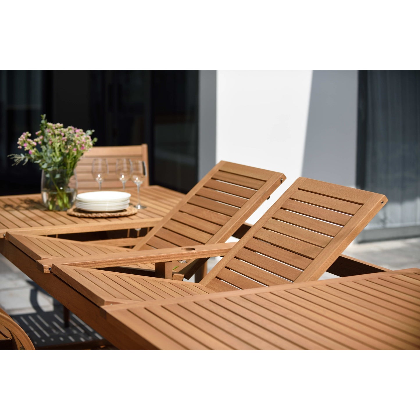 LifestyleGarden 9pc Teak Finish Outdoor Patio Dining Set - 9 Piece