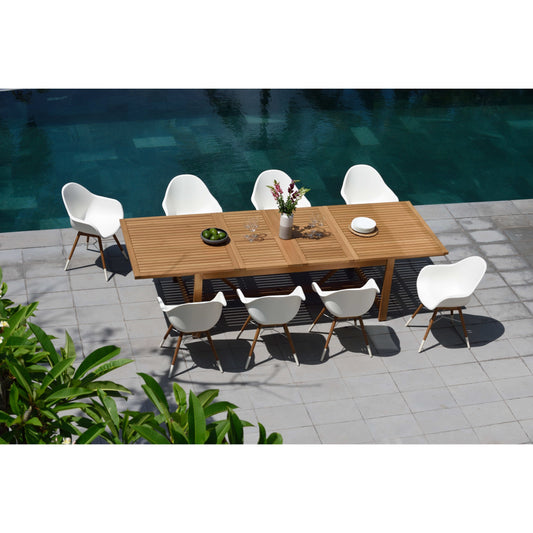 LifestyleGarden 9pc Teak Finish Outdoor Patio Dining Set - 9 Piece
