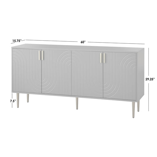Lifestorey Tabaria Mid-Century Four Door Sideboard/Buffet