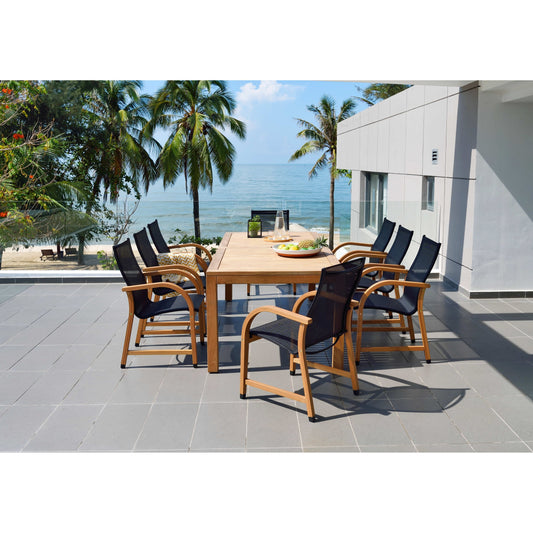 LifestyleGarden 9pc Outdoor Patio Teak Deluxe Dining Set - 9-Piece