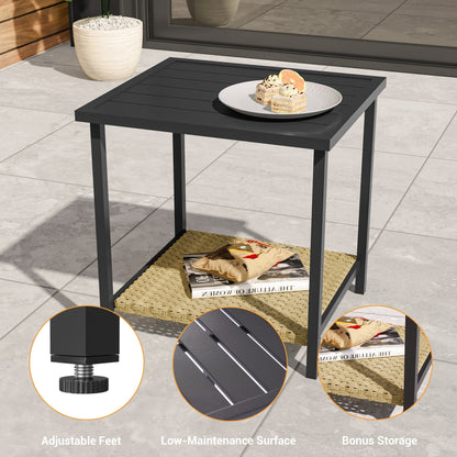 Livoosun 3 Piece Patio Rocking Bistro Set, Outdoor Porch Furniture Patio Chairs Set of 2 with Side Table for Backyard