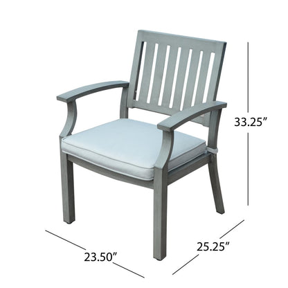 Lombok Outdoor Modern 6 Seater Aluminum Dining Set with Dining Bench by Christopher Knight Home